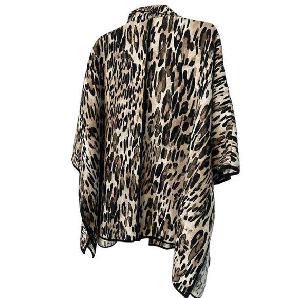 IC by Connie K Poncho/CAPE Leopard Print Zip FRONT SZ S - Picture 2 of 3